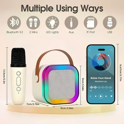 GlowSound™ Karaoke Speaker – Portable Wireless RGB Party System